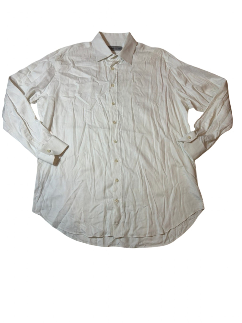 Etro Milano White Tonal Paisley Jacquard Dress Shirt Italy Size 44